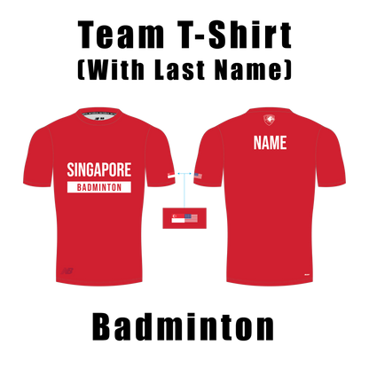Team Sports T-Shirt with Last Name (Badminton)