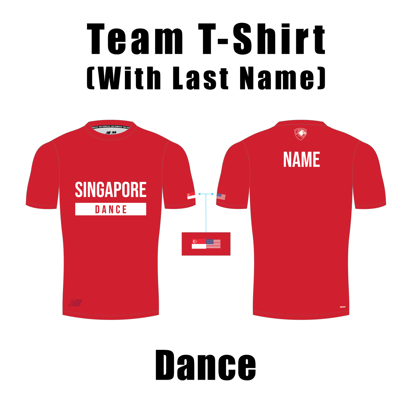 Team Sports T-Shirt with Last Name (Dance)