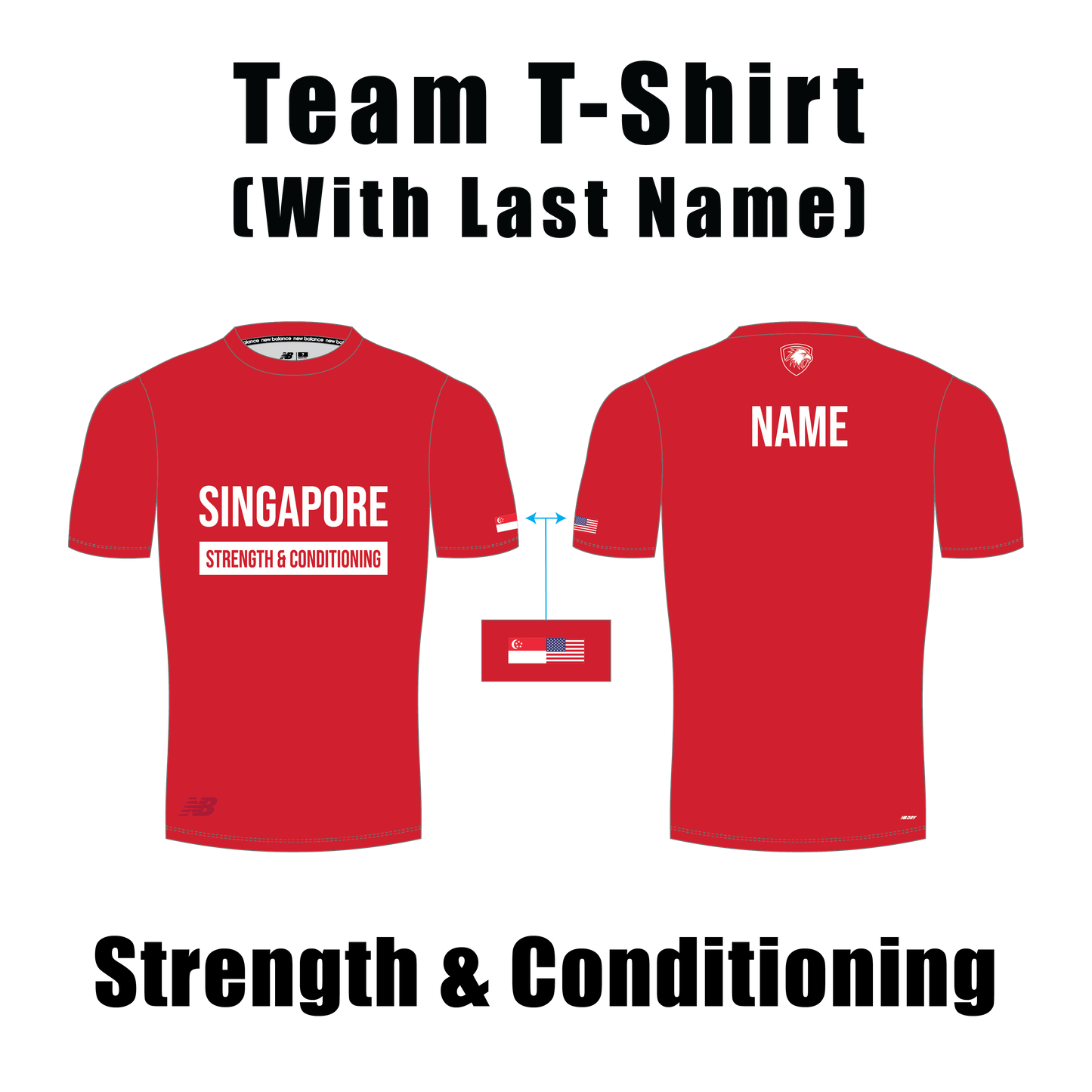 Team Sports T-Shirt with Last Name (Strength & Conditioning)