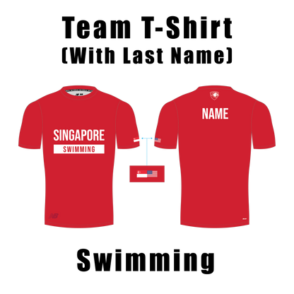 Team Sports T-Shirt with Last Name (Swimming)